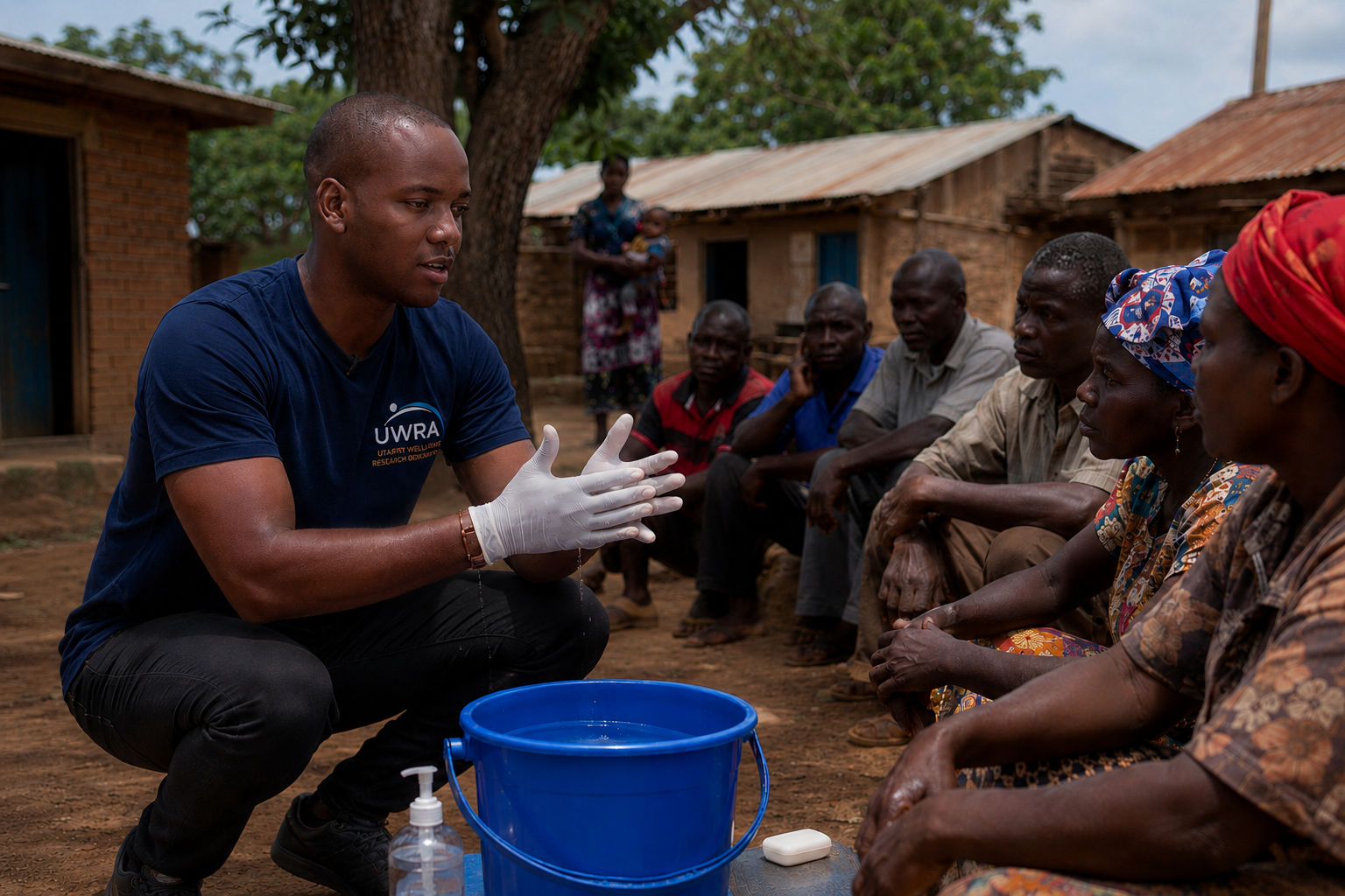 Community health worker conducting a WASH lesson in Bungoma County, Kenya